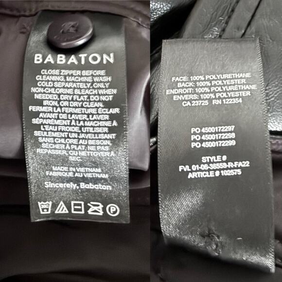 Aritzia Babaton Command Faux Leather Pants Black Size 8 Straight Leg High Waist - Picture 6 of 10